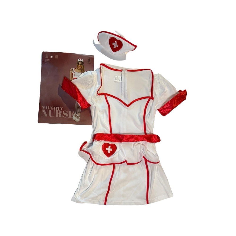 Naught Nurse Costume dress and headband medium Halloween outfit new